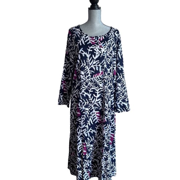 Women's NWT Plus Size Cotton Blend Maxi Dress sz 3X-4X - Navy - Picture 1 of 11